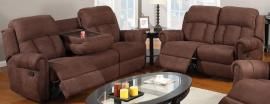 Toto Collection F7049 Chocolate Reclining Sofa & Loveseat Set
